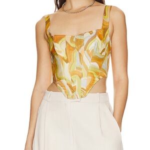 Women's Revolve Bardot Tiani Corset Bustier Swirl Top New size 2